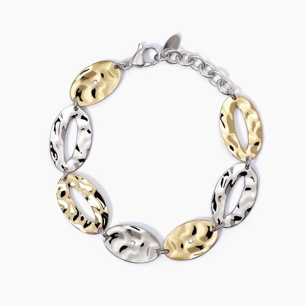 2 Jewels Bracciale Ovali Acciaio e Pvd Gold