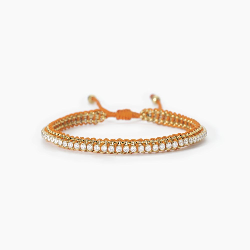 2 Jewels Bracciale Acciaio Gold e Cordino Arancio