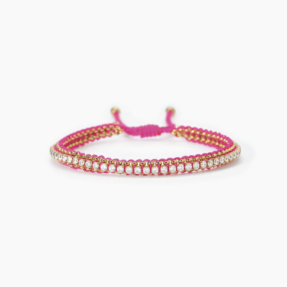 2 Jewels Bracciale Acciaio Gold e Cordino Fuxia