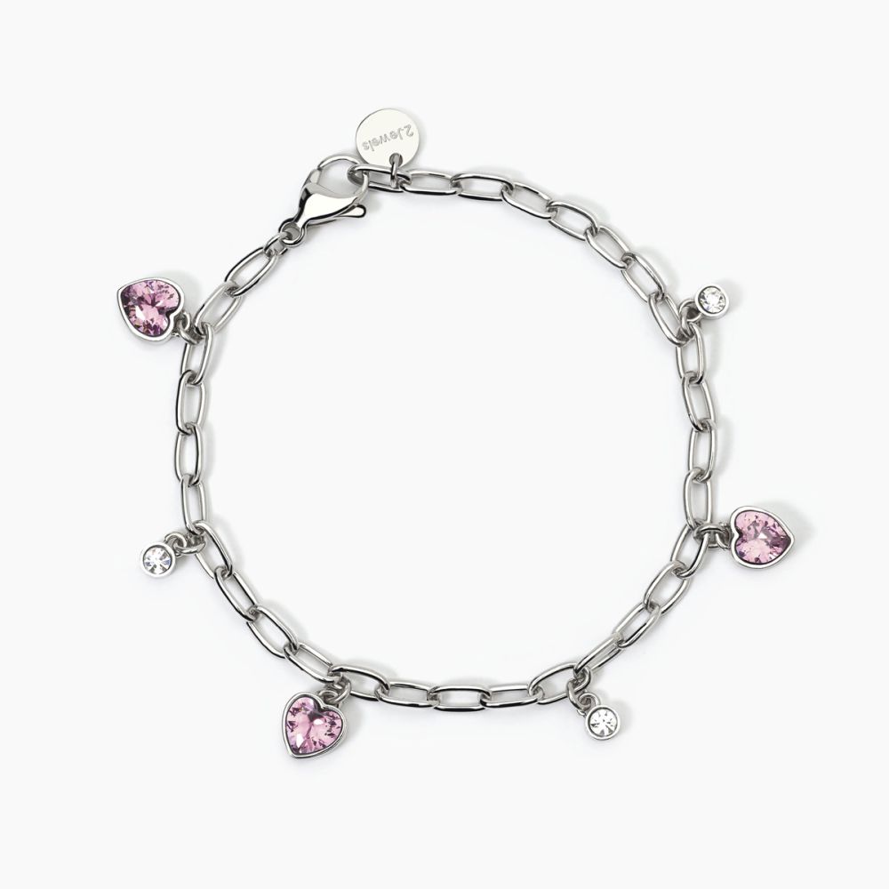 2 Jewels Bracciale Acciaio Cuore Rosa e Punto Luce