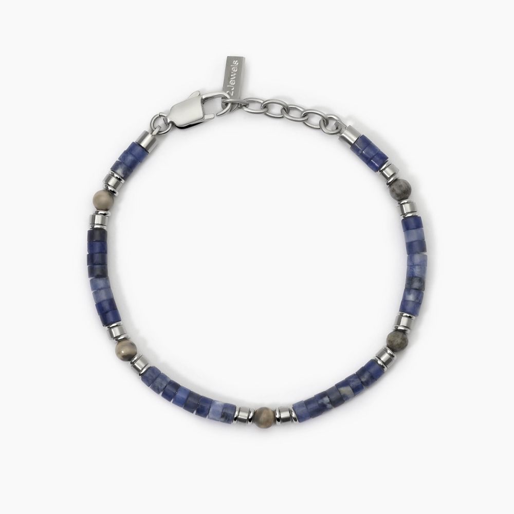 2 Jewels Bracciale Acciaio e Sodalite Blu