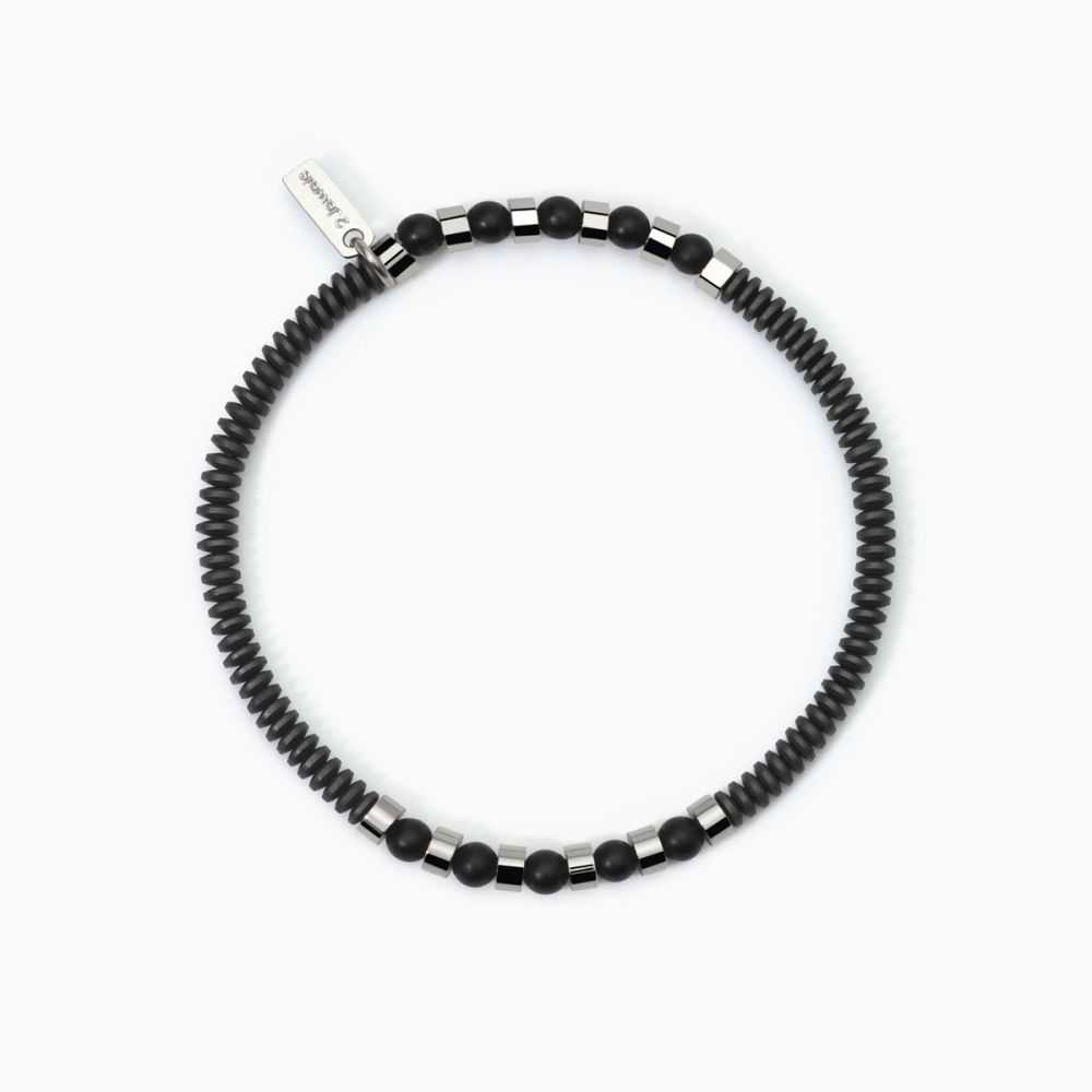 2 Jewels Bracciale Acciaio Ematite e Agata