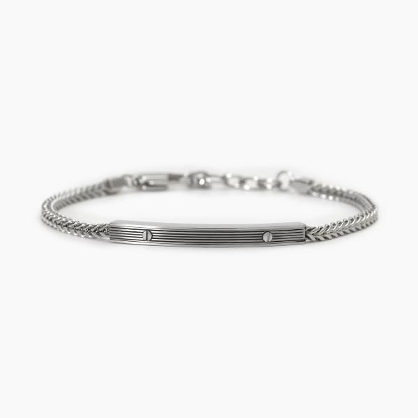 2 Jewels Bracciale Acciaio Catena Franco e Piastra