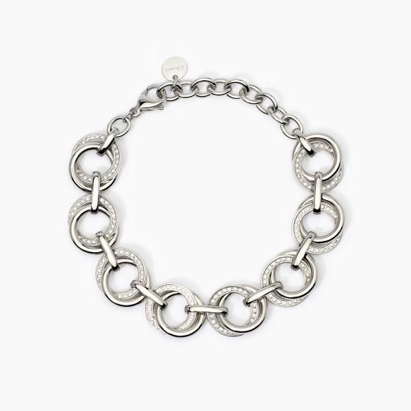 2 Jewels Bracciale Acciaio Tondi con Cristalli