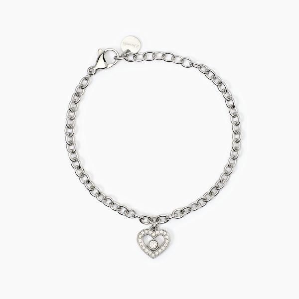 2 Jewels Bracciale Acciaio Cuore con Cristalli