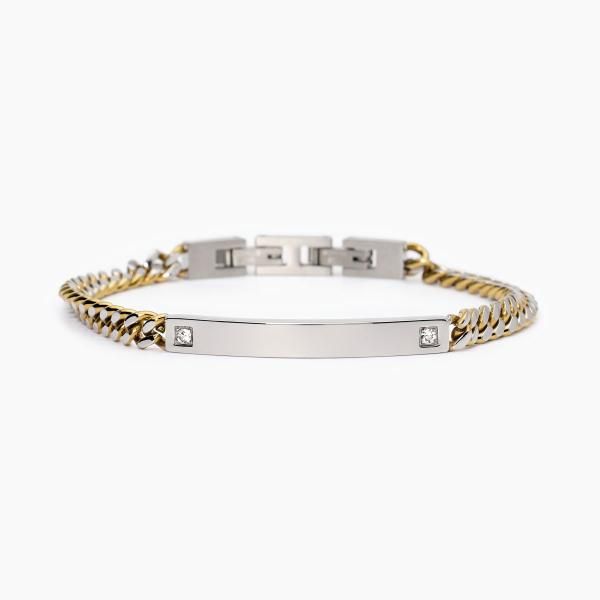 2 Jewels Bracciale Acciaio Dorato con Piastra