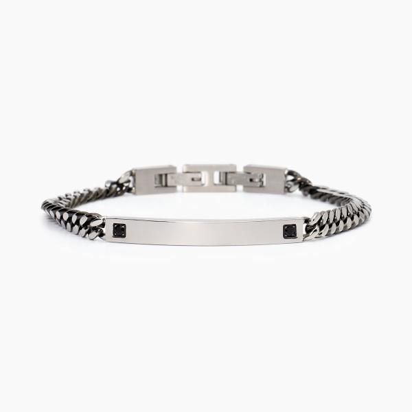 2 Jewels Bracciale Acciaio Gunmetal con Piastra