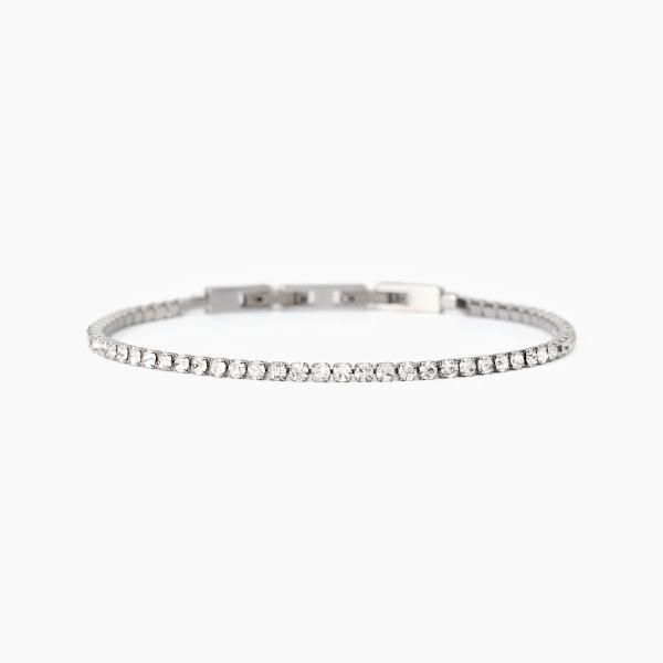 2 Jewels Tennis Acciaio Cristalli Bianchi
