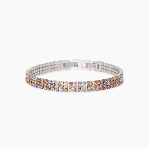 2 Jewels Tennis Acciaio Cristalli Multicolor 2 mm