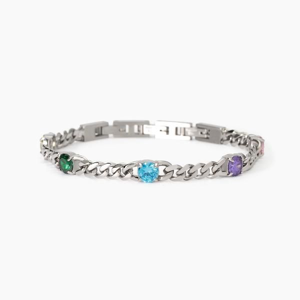 2 Jewels Bracciale Acciaio e Cristalli Multicolor