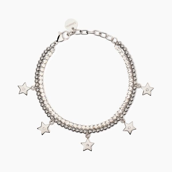 2 Jewels Bracciale Tennis e Sfere Acciaio con Stelle