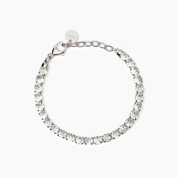 2 Jewels Bracciale Tennis Acciaio Cristalli Bianchi