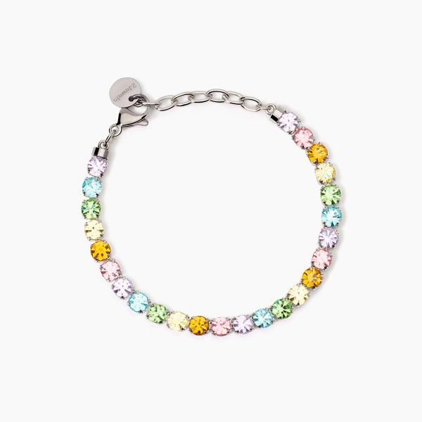 2 Jewels Bracciale Tennis Acciaio Cristalli Multicolor