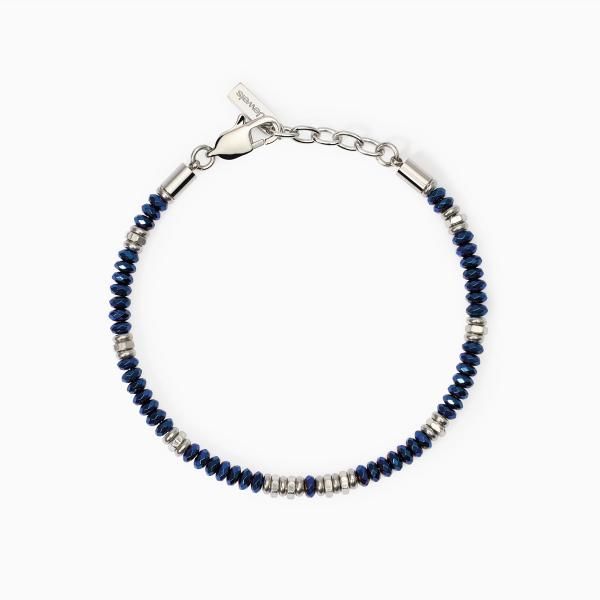 2 Jewels Bracciale Acciaio e Ematite Blu