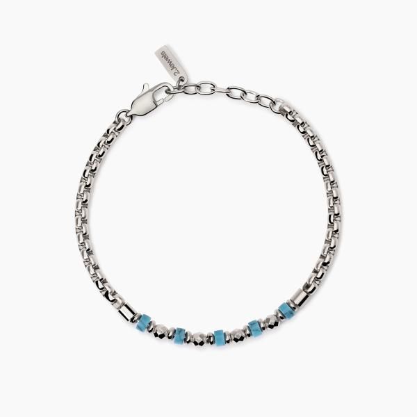 2 Jewels Bracciale Acciaio e Turchese