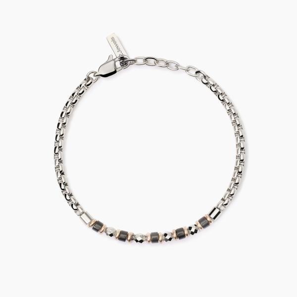 2 Jewels Bracciale Acciaio e Agata Nera