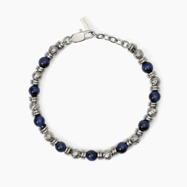 2 Jewels Bracciale Acciaio e Occhio Di Tigre Blu