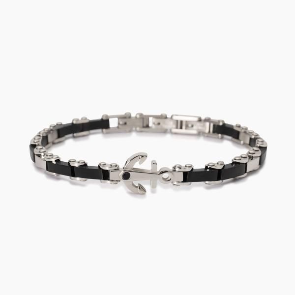 2 Jewels Bracciale Acciaio Ancora e Cristallo