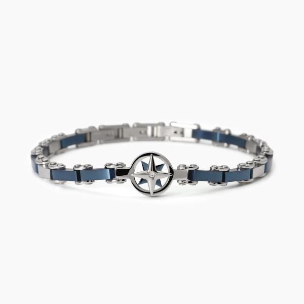 2 Jewels Bracciale Acciaio pvd Blu e Rosa Dei Venti