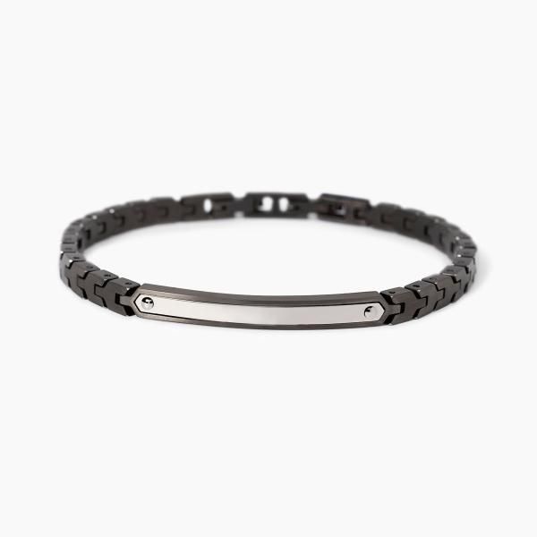 2 Jewels Bracciale Acciaio Pvd Gunmetal con Piastra