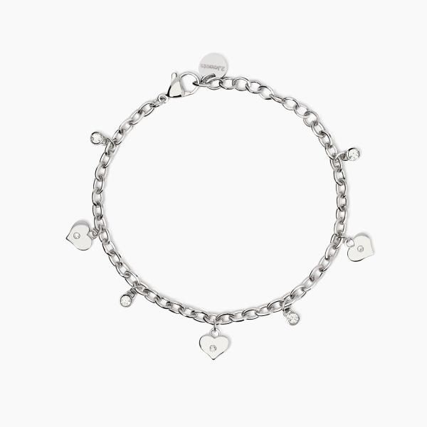 2 Jewels Bracciale Acciaio Cuori e Cristalli