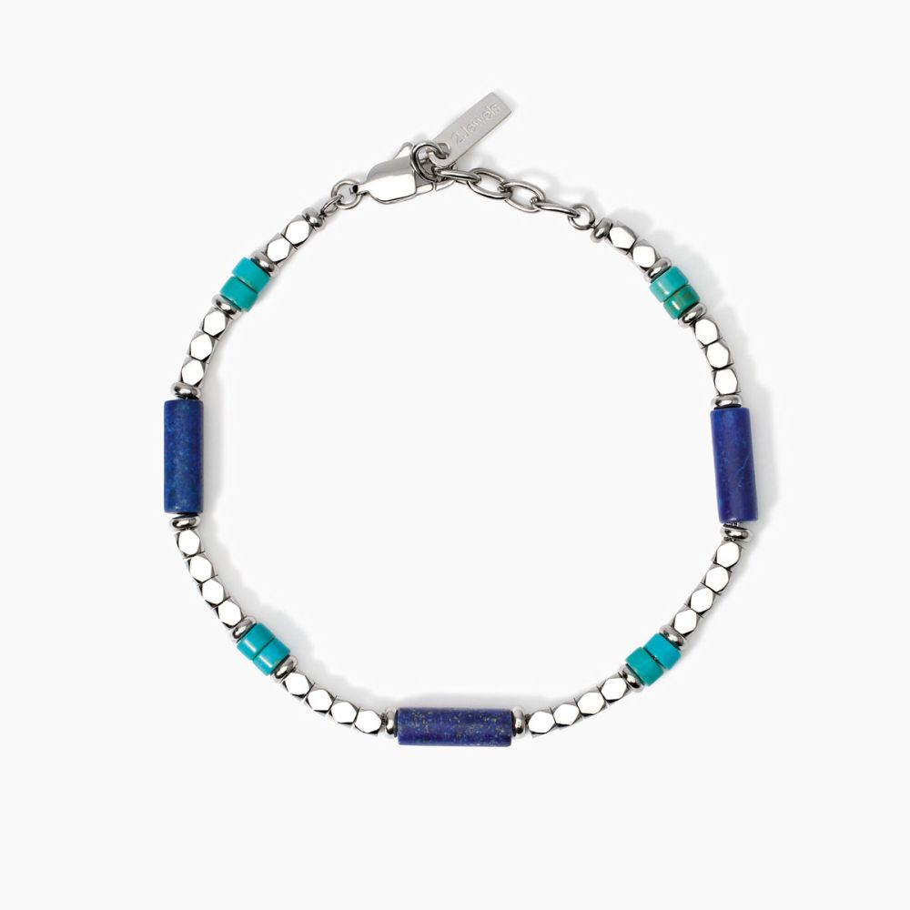 2 Jewels Bracciale Acciaio Lapis e Turchese