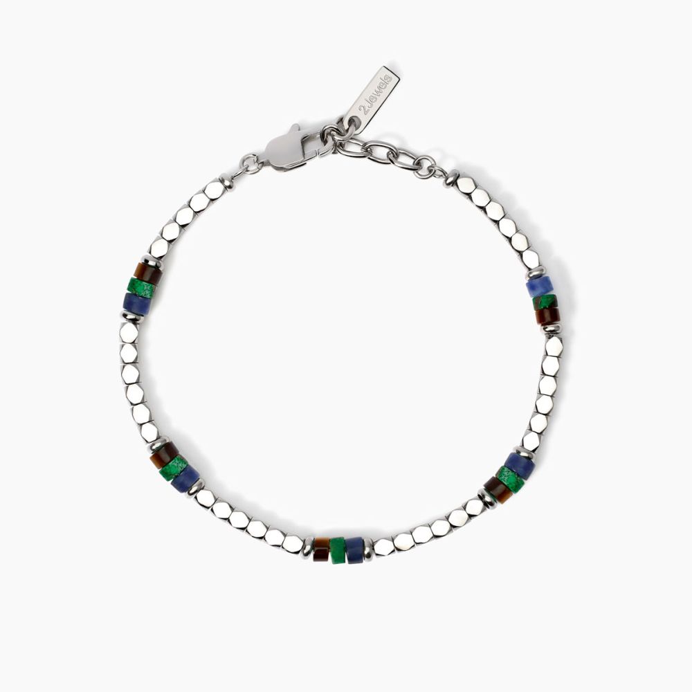 2 Jewels Bracciale Acciaio Pietre Multicolor
