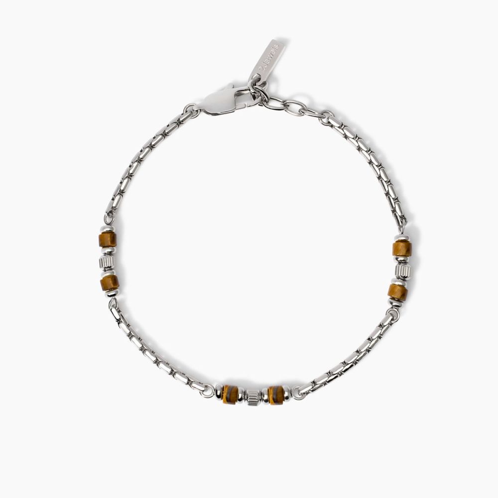 2 Jewels Bracciale Acciaio e Occhio di Tigre