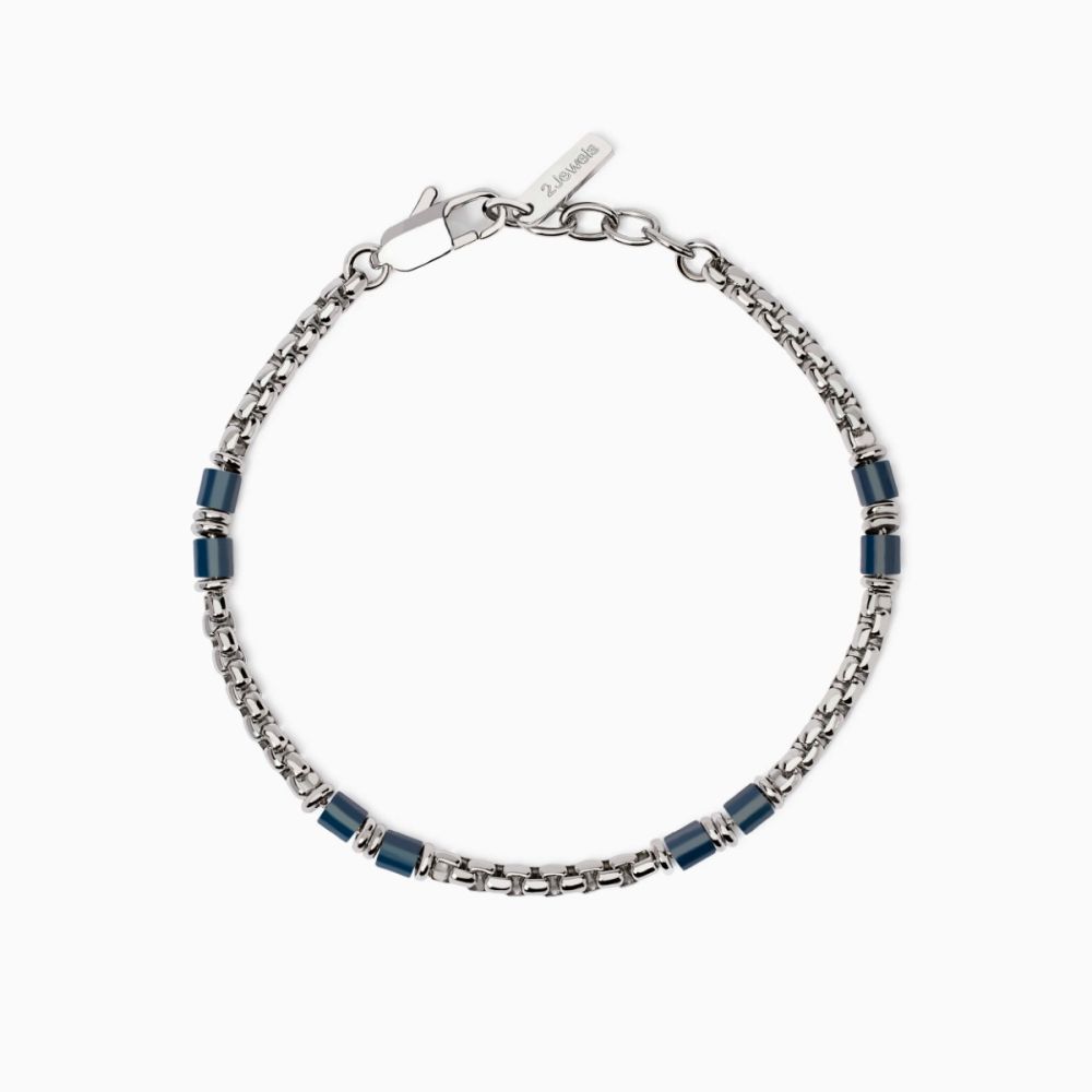 2 Jewels Bracciale Acciaio e Ceramica Blu