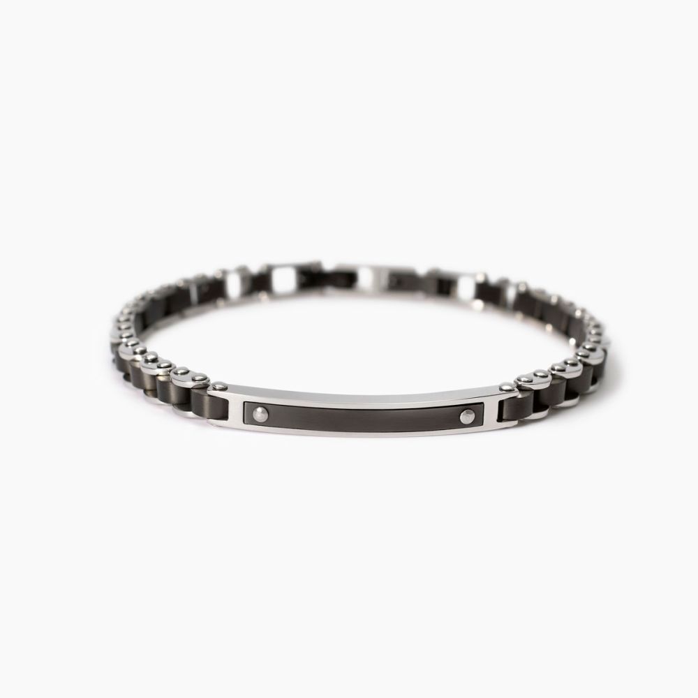 2 Jewels Bracciale Acciaio Gunmetal e Piastra