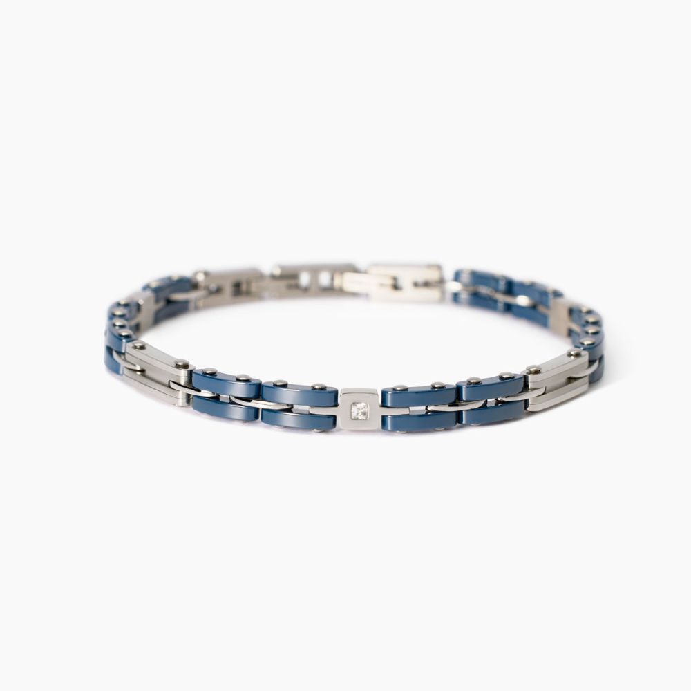 2 Jewels Bracciale Acciaio Ceramica e Cristalli Bianchi