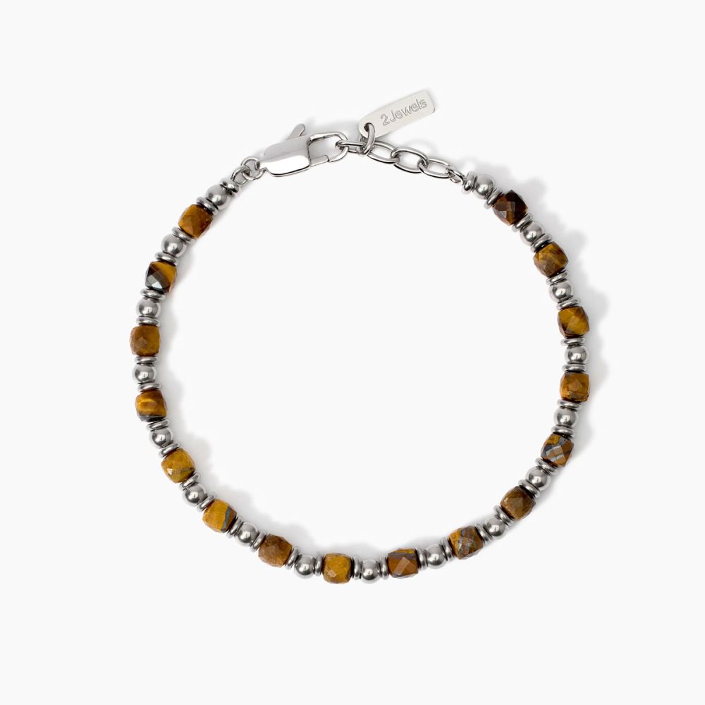 2 Jewels Bracciale Acciaio e Occhio di Tigre