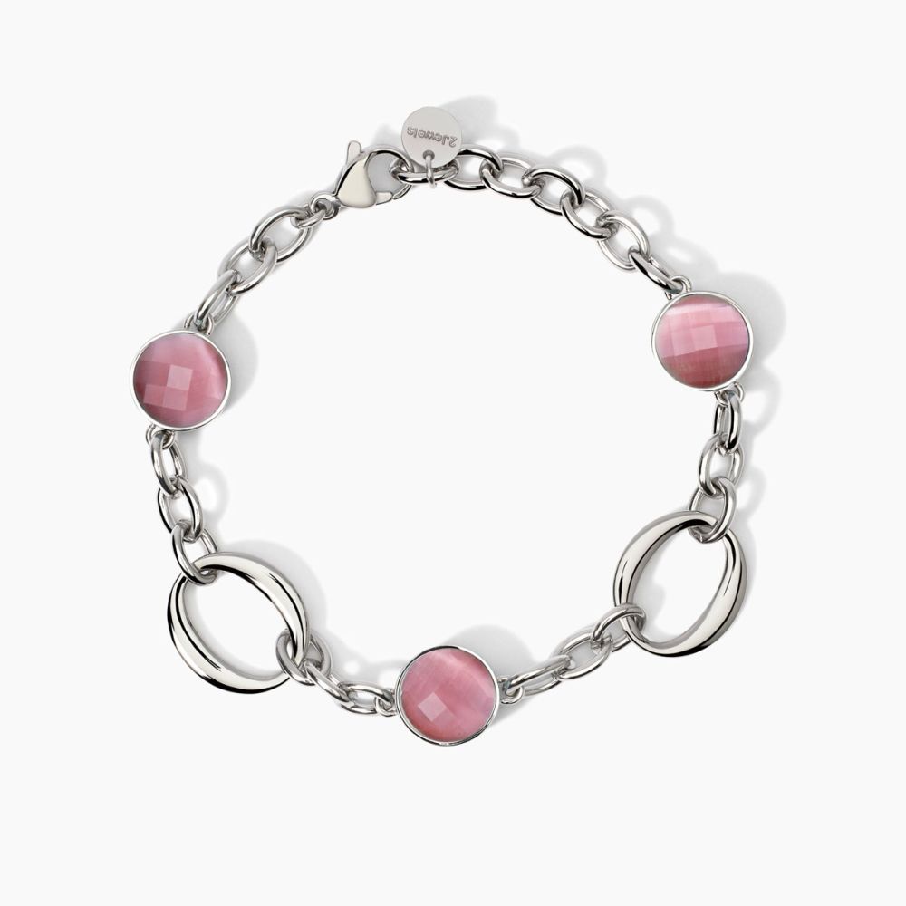 2 Jewels Bracciale Acciaio e Cat Eye Rosa