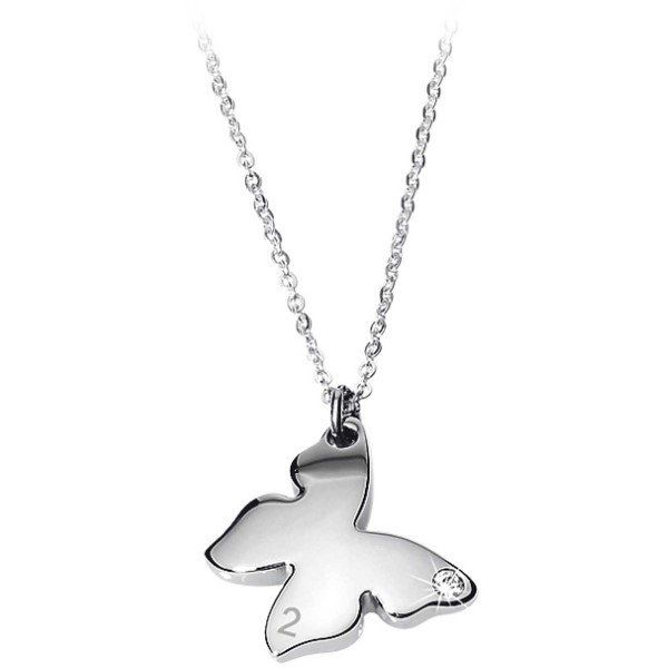 2 Jewels Collana Donna Acciaio Farfalla e Zircone Puppy