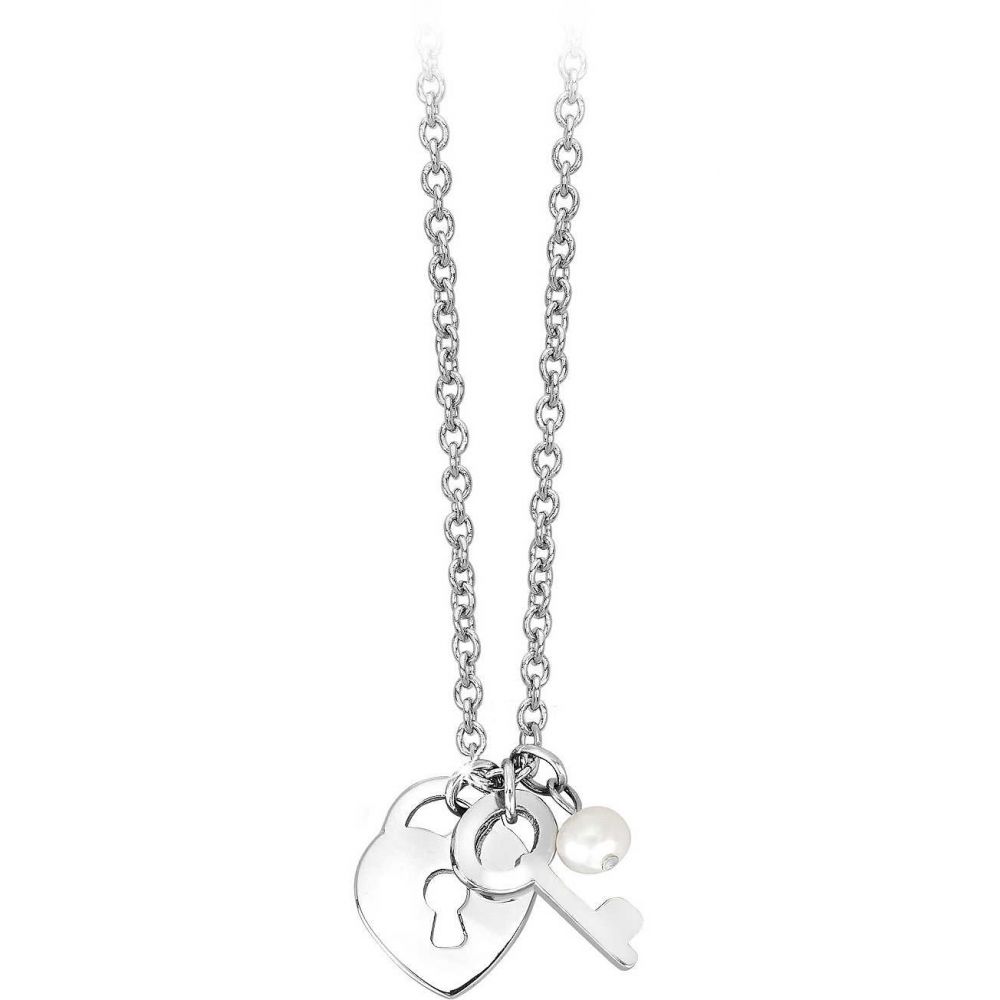 2 Jewels Collana Donna Acciaio Lucchetto con Chiave Preppy