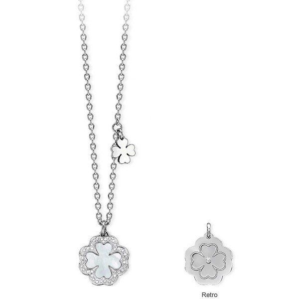 2 Jewels Collana Donna Acciaio Quadrifoglio Zirconato Stéphanie