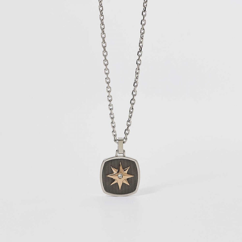 2 Jewels Collana Uomo Acciaio Rosa Dei Venti Rosè