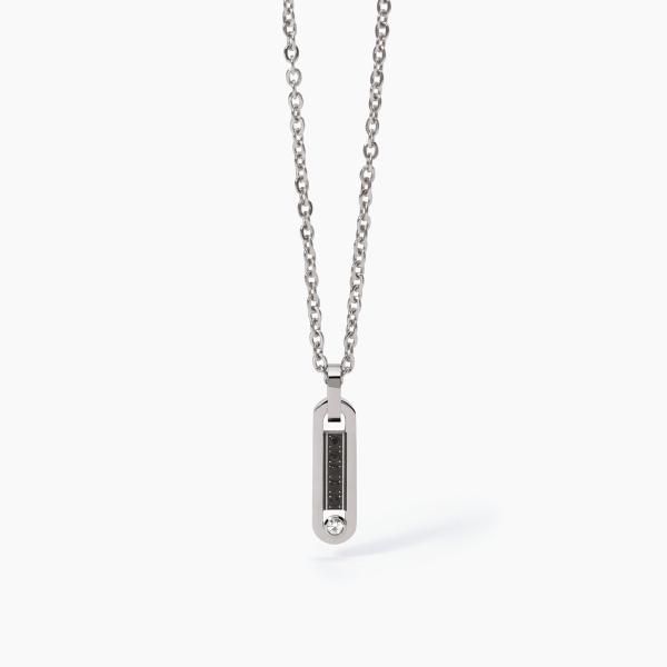 2 Jewels Collana Uomo Acciaio Pendente con Cristalli