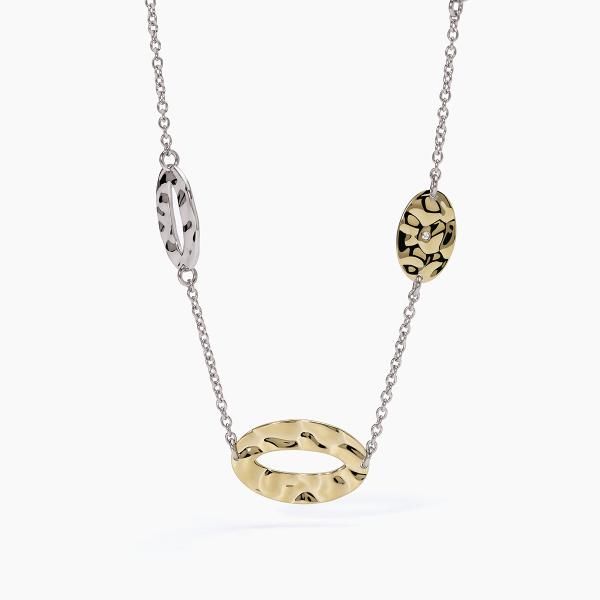 2 Jewels Collana Lunga Ovali  Acciaio e Pvd Gold