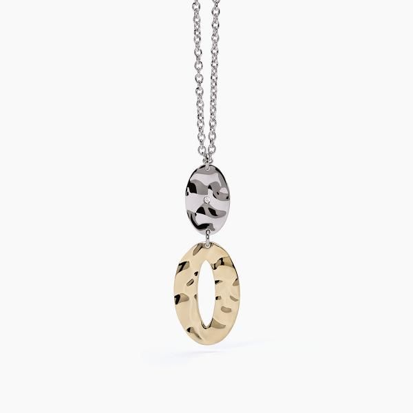 2 Jewels Collana Ovali Acciaio e Pvd Gold