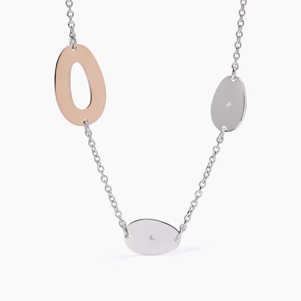 2 Jewels Collana Lunga Ovali Acciaio e Pvd Rosè