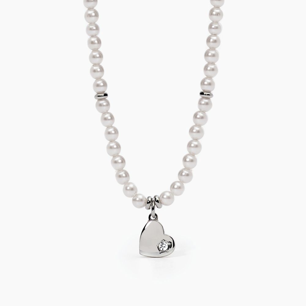 2 Jewels Collana Perle Bianche con Cuore
