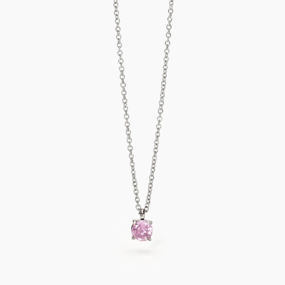 2 Jewels Collana Acciaio Zircone Rosa 6 mm