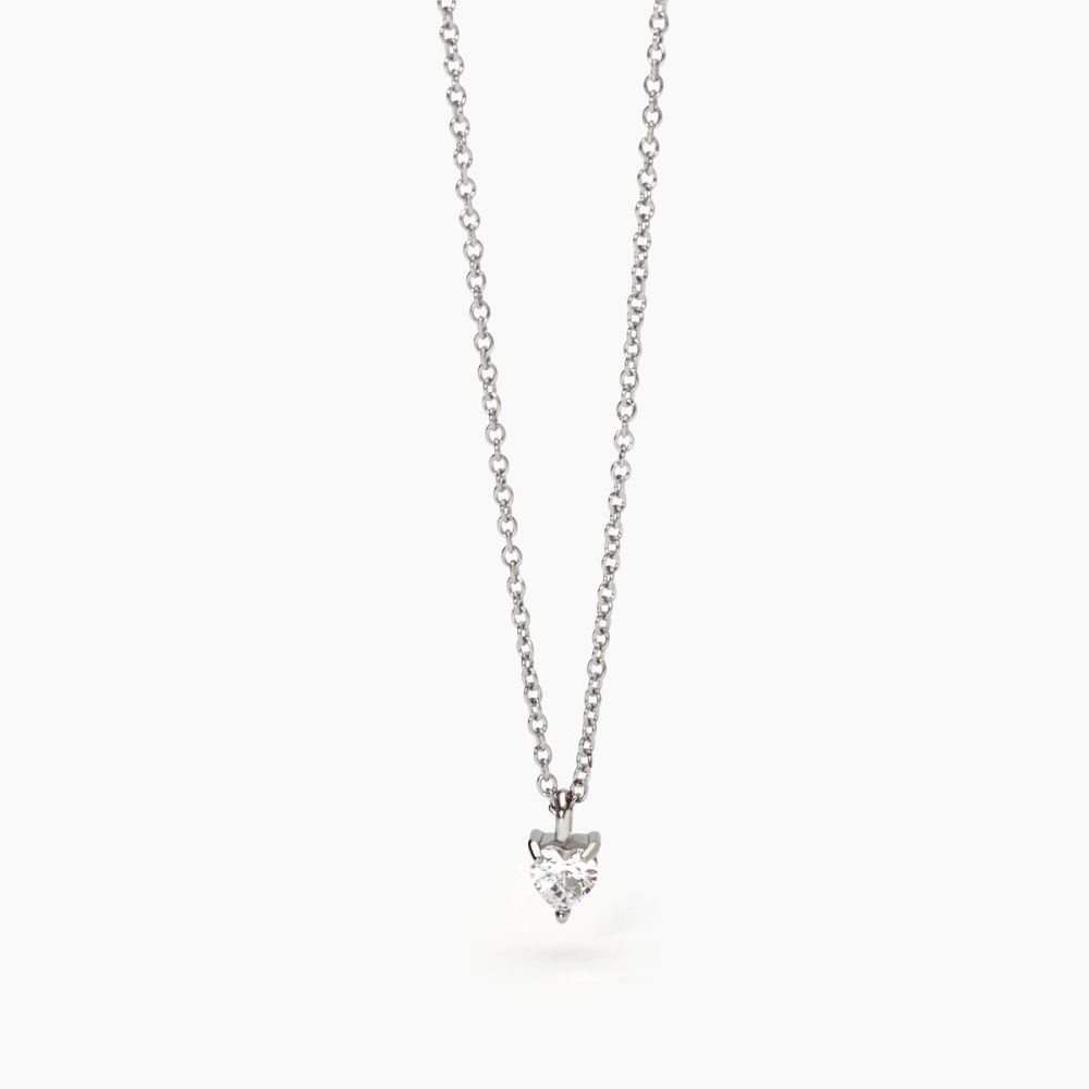 2 Jewels Collana Acciaio Cuore Bianco 5X5 mm