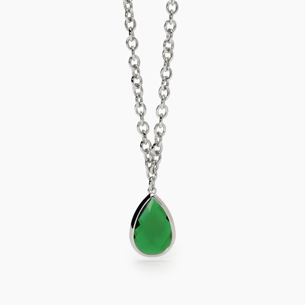 2 Jewels Collana Acciaio Goccia Glass Verde