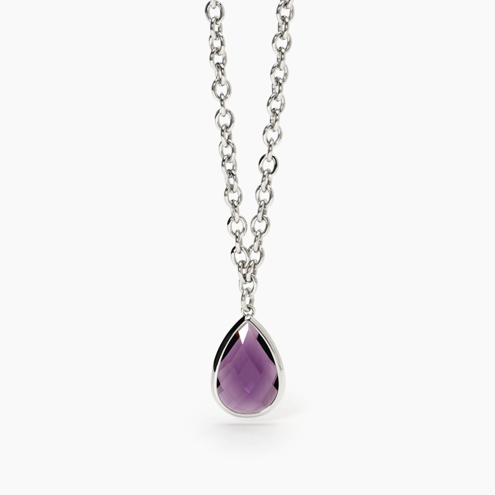 2 Jewels Collana Acciaio Goccia Glass Viola