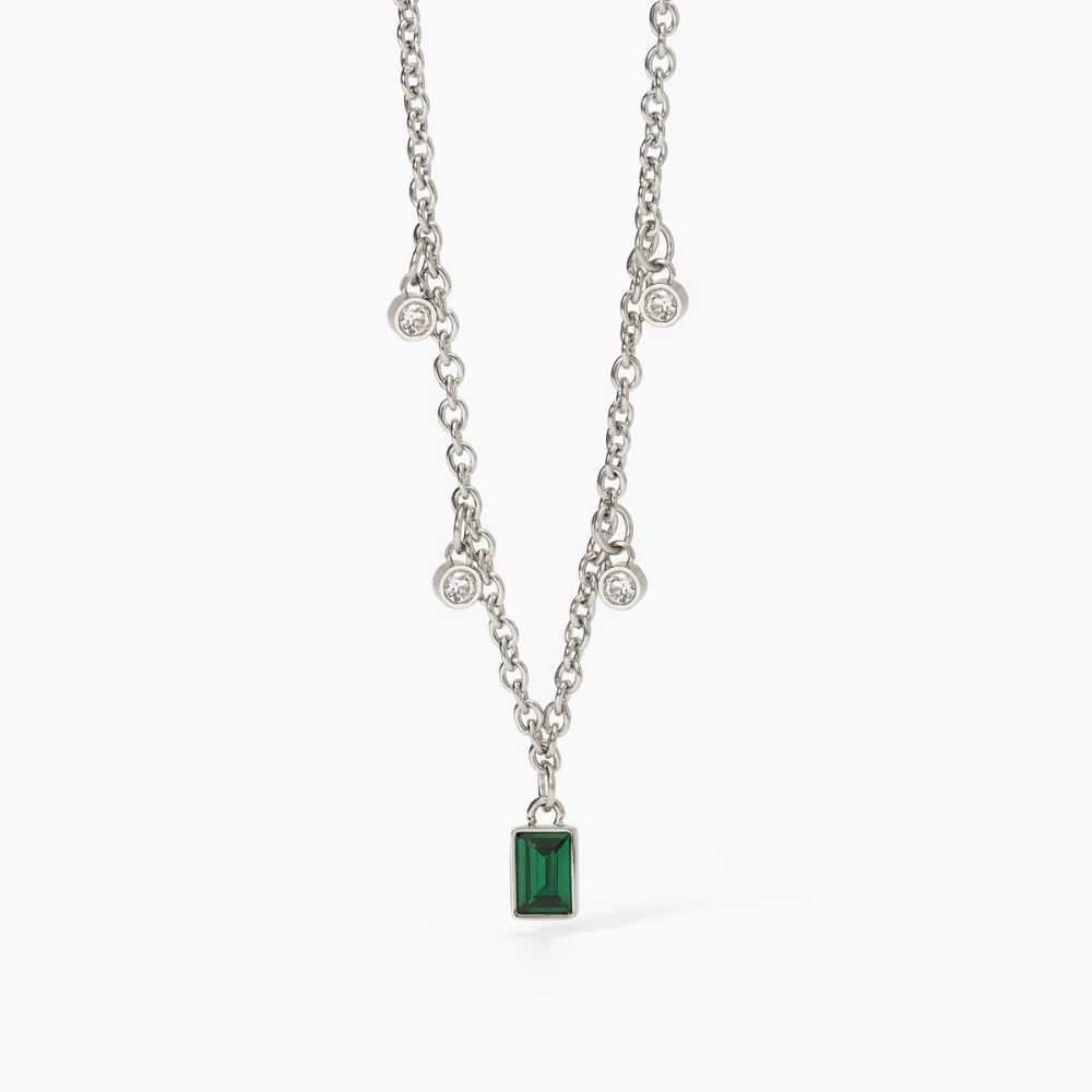 2 Jewels Collana Acciaio Smeraldo 6x4 mm