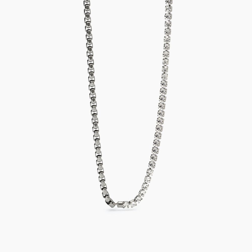 2 Jewels Collana Acciaio Catena Veneta e Cristalli