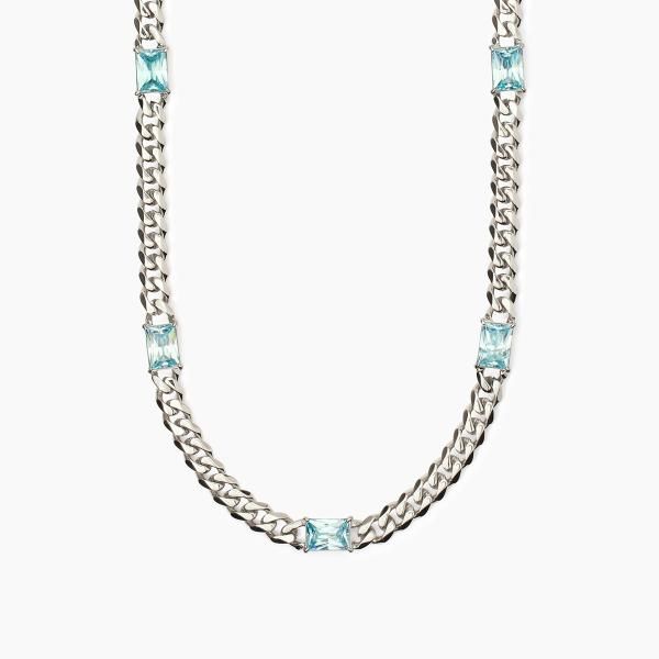 2 Jewels Collana Acciaio Cristalli Azzurri