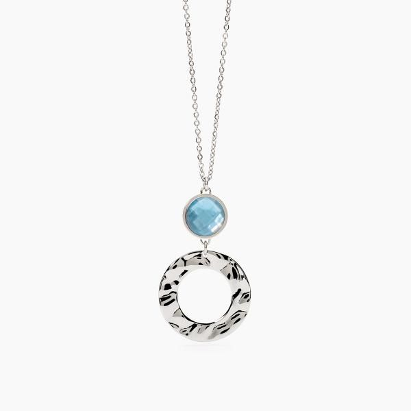 2 Jewels Collana Acciaio Glass Azzurro e Madreperla